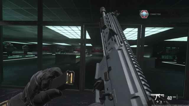 A screenshot of the Rival-9 weapon animation in Warzone's firing range.