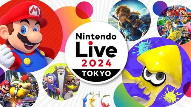 Nintendo Live 2024 key art with Mario and Splatoon characters