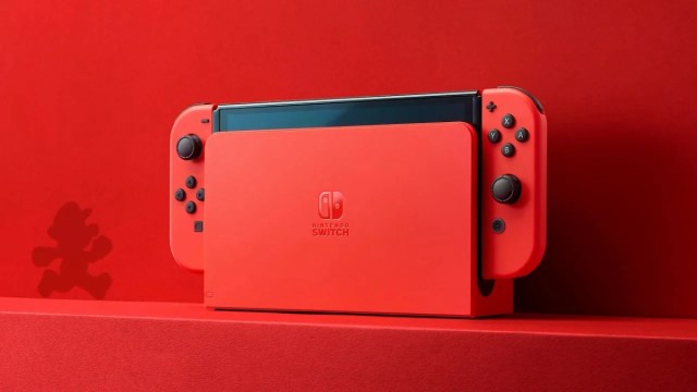 The Nintendo Switch OLED Model in Mario Red