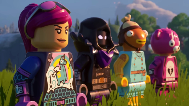 Lego fortnite characters lined up