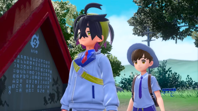 Kieran and the player in Pokémon Scarlet and Violet The Teal Mask DLC.