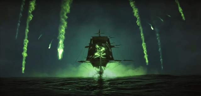 Screenshot of the Skull and Bones trailer from The Game Awards